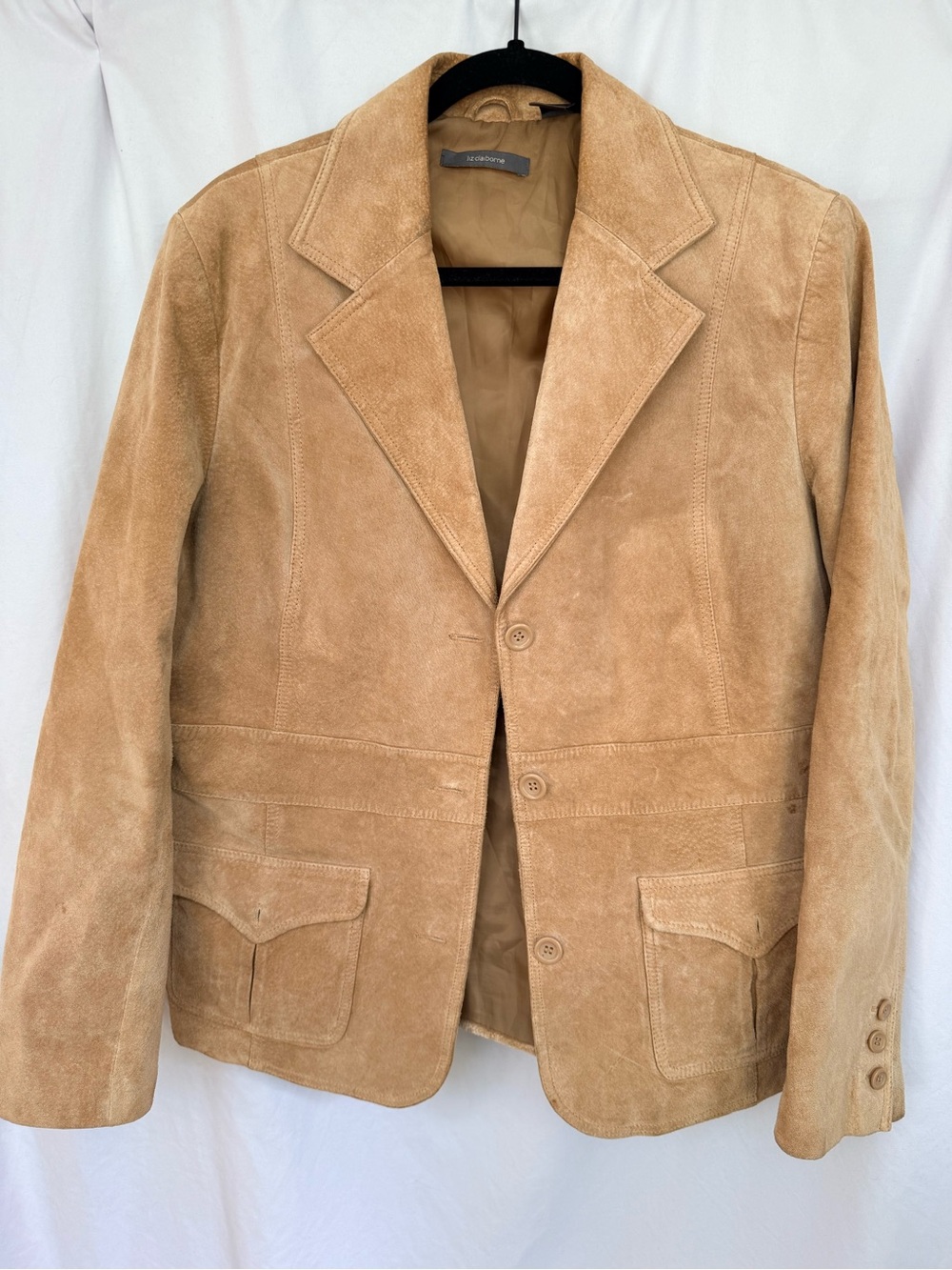 Liz Claiborne Camel Suede Blazer - Picture 2 of 6
